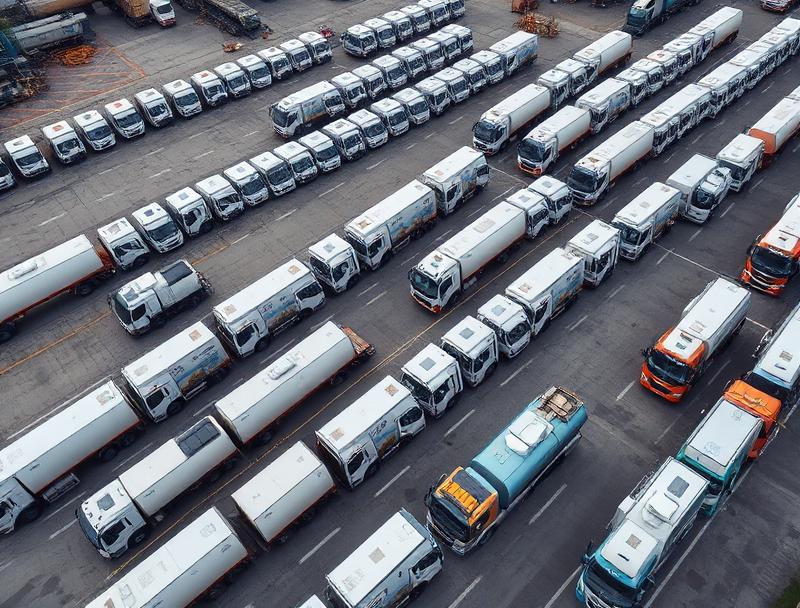 Transportation fleet at depot