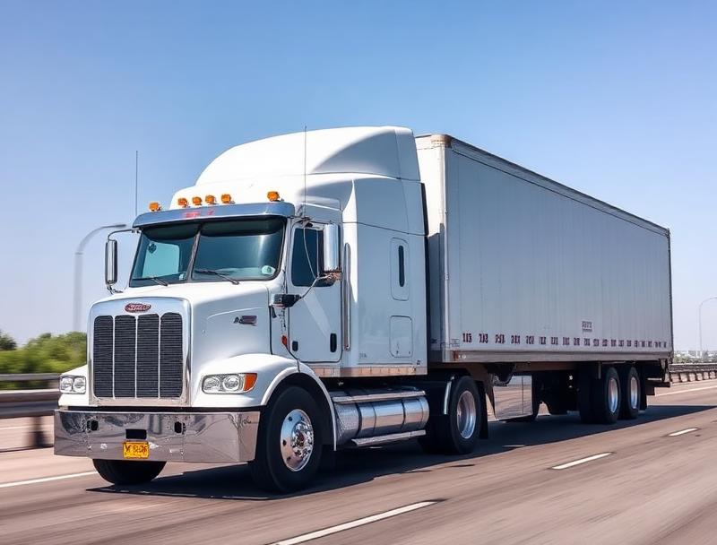 18-wheeler freight truck on highway